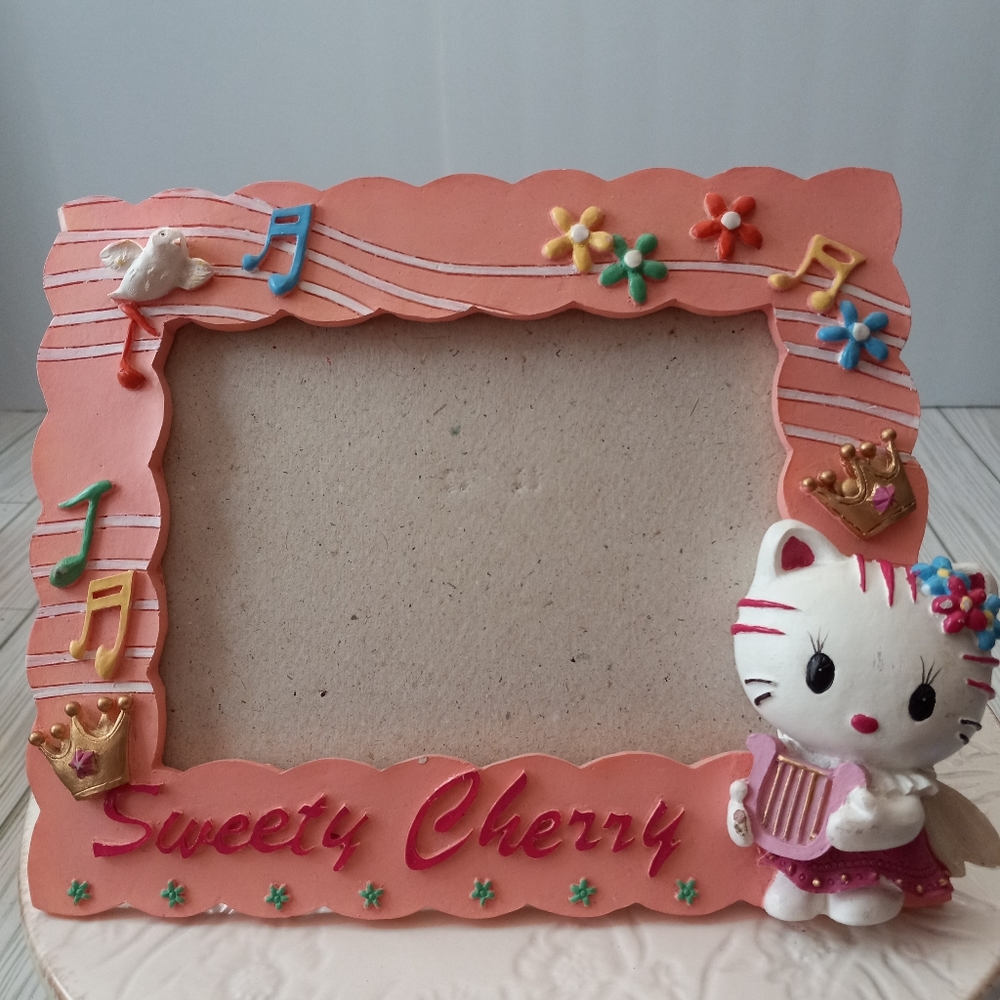 Vintage Posh Italy Design Sweety Cherry Kitty Picture Frame